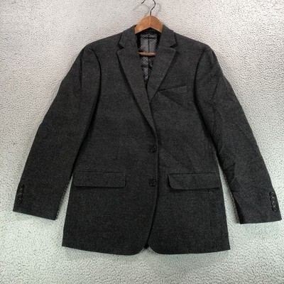 Lauren Ralph Lauren Blazer Mens 40L Gray Heather Wool Silk Cashmere Two Button