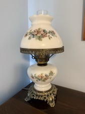 Vintage Gone With The Wind Pink Hand-Painted Hurricane Table Lamp 26in — listing 6