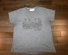 Women's THE GREAT Gray Floral Graphic T Shirt Size 0 XS/S