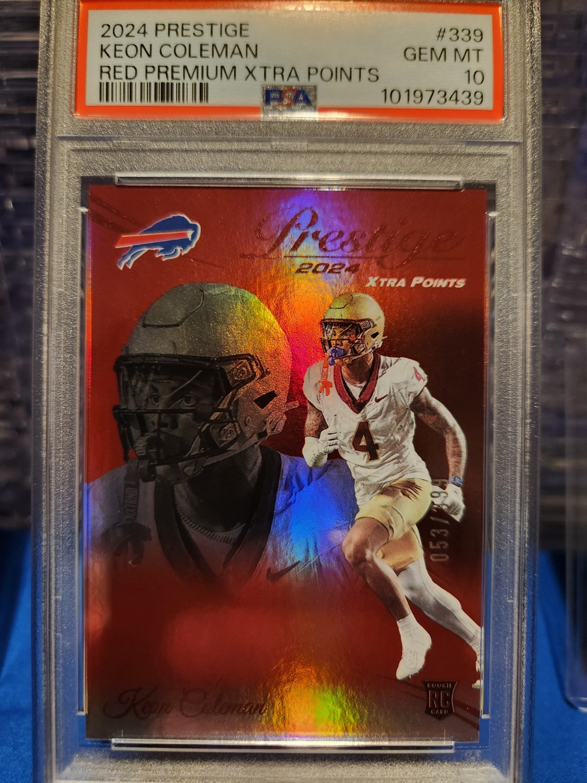 Keon Coleman Panini Prestige #339 Red Xtra Points