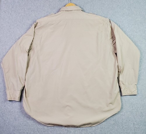 Vtg USA L.L. Bean Safari Shirt Men’s Large Field Fish Hike Long Sleeve Epaulets - Picture 5 of 15