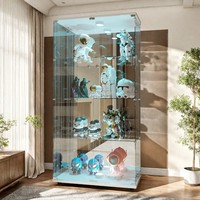 Glasvitrine Standvitrine Mit ： Led 4 Lagen Glas Vitrine Vitrinenschrank Schloss