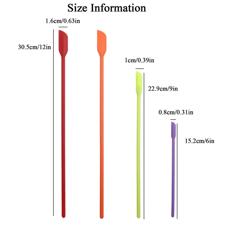 Beauty Spatula 4 PCS Makeup Spatula Mini Silicone for Cosmetics & Kitchen alternate view 6