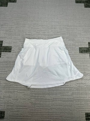 Lululemon Pace Rival Skirt Skort Womens 2 White Built In Liner Tennis Athletic 