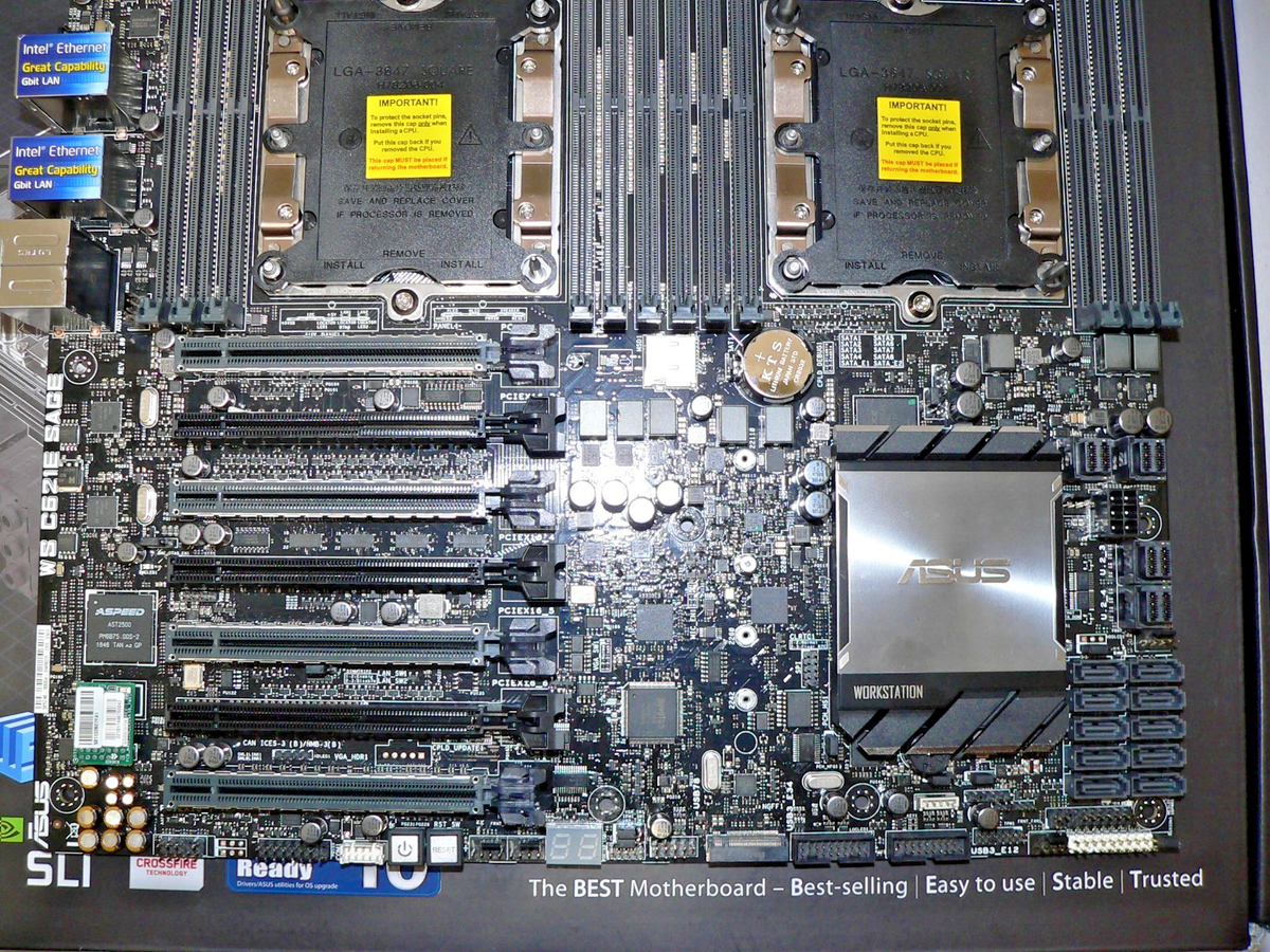 Dual Cpu Motherboard Asus C621 Sage Dual Socket Motherboard Asus