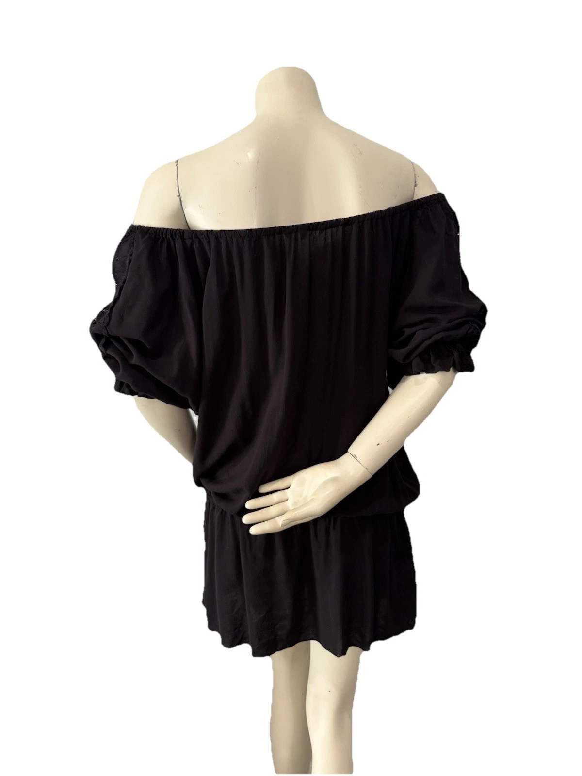 UNDERCOVER Abito Victoria’s Secret donna S nero spalle scoperte copricostume contadino boho pizzo