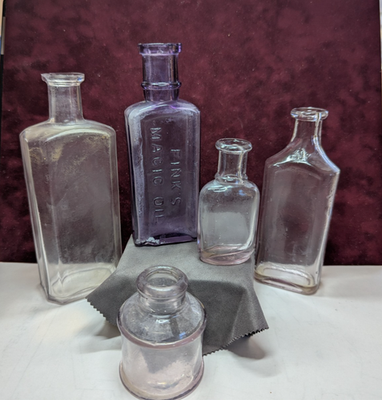 #ad #ad 5 Vintage 1800#x27;s Era Bottles quot;FINK#x27;S MAGIC OILquot; 4oz Apothecary Basic tonic2 $41.00