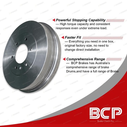 BCP Rear Brake Drums + Shoes for Toyota Hilux 4WD GGN GUN KUN TGN 25 26 125 126 - Picture 2 of 3