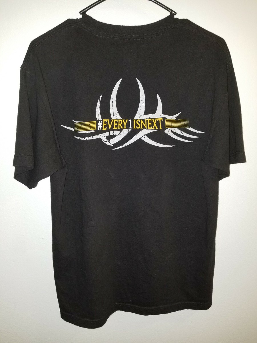 WWE Goldberg Authentic Wear Who's Next? Mens M T-shirt Top Black Doubled  Sided