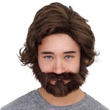 Disfraz Agente Adulto Unisex De Lujo Fiesta Peluca y Barba Halloween Juegos con disfraces Accesorio