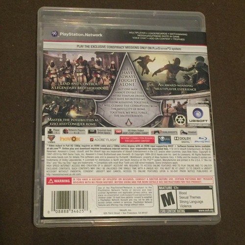 Sony PlayStation PS3 Videospiel Assassin's Creed Brotherhood Rated M - Bild 3 von 3
