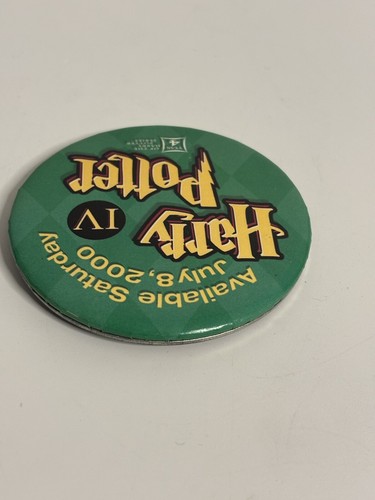 Harry Potter IV Year 4 of the Series Green Pinback Button Saturday July 8, 2000 - Picture 5 of 7