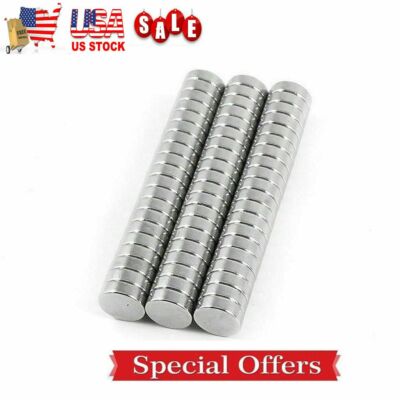 10X 6x3MM N35 Neodymium Rare Earth Super Strong Disc Fridge Magnets 1/4''x1/8'' US