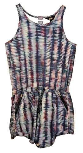 Athleta Girl On the Go Romper Shoreline Enchanted Blue Purple Med. 8-10 T31