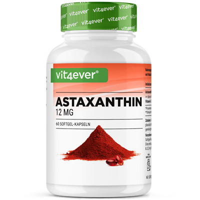 Astaxanthin 12 mg - 60 Softgel Kapseln - natürlicher Antioxidant Softgels