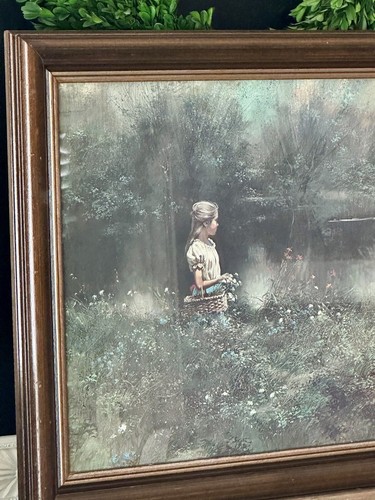 Vintage Signed Adolf Sehring Wood Framed Color Offset Lithograph Untitled 24x20 - Picture 9 of 16