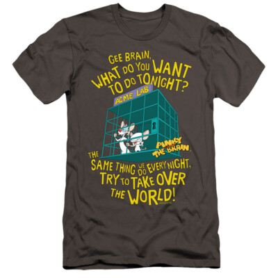 PINKY AND THE BRAIN THE WORLD Licensed Adult Men's Graphic Tee Shirt SM-5XL
