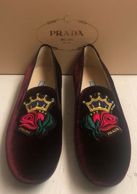 prada velvet loafers