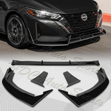 For 2024-2025 Nissan Sentra Painted Black Front Bumper Lip Splitter Spoiler 5pcs