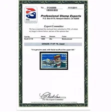 VERY AFFORDABLE GENUINE SCOTT #C118 POSTALLY USED PSE CERT GRADED F-VF 75 #20498