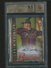 2017 BOWMAN CHROME BRENDAN MCKAY RAYS RC GOLD REFRACTOR AUTO /50 BGS 9.5 10 GEM