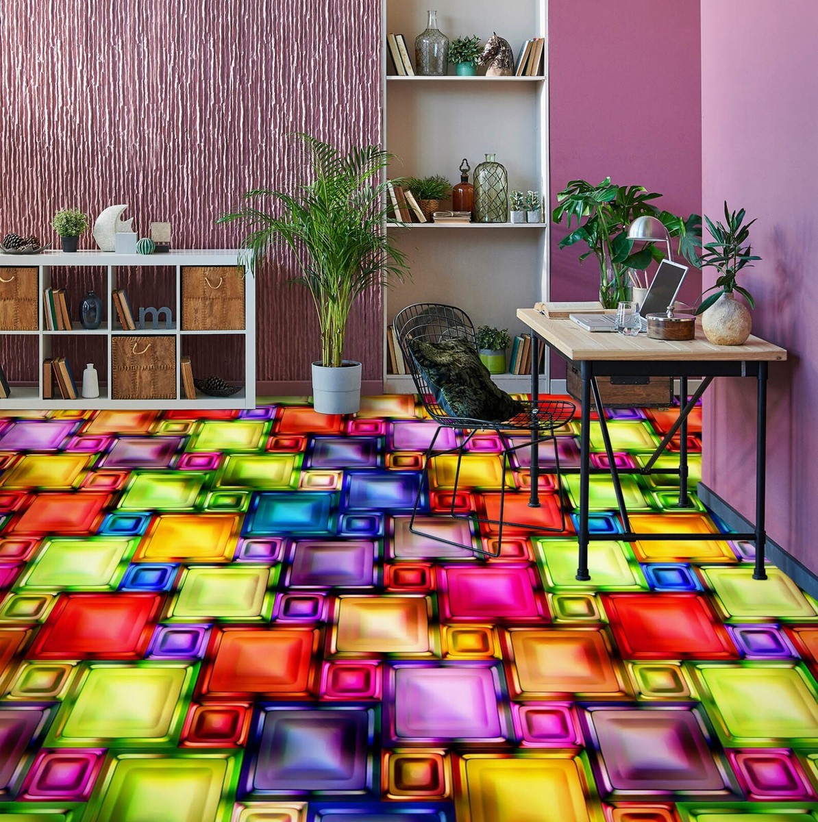 3D Color Squares SKE1522 Floor WallPaper Print Decal Epoxy Floor