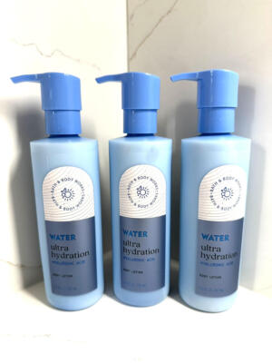 3 New Bath & Body Works Water Ultra Hydration Hyaluronic Acid Lotion 7.8 oz each