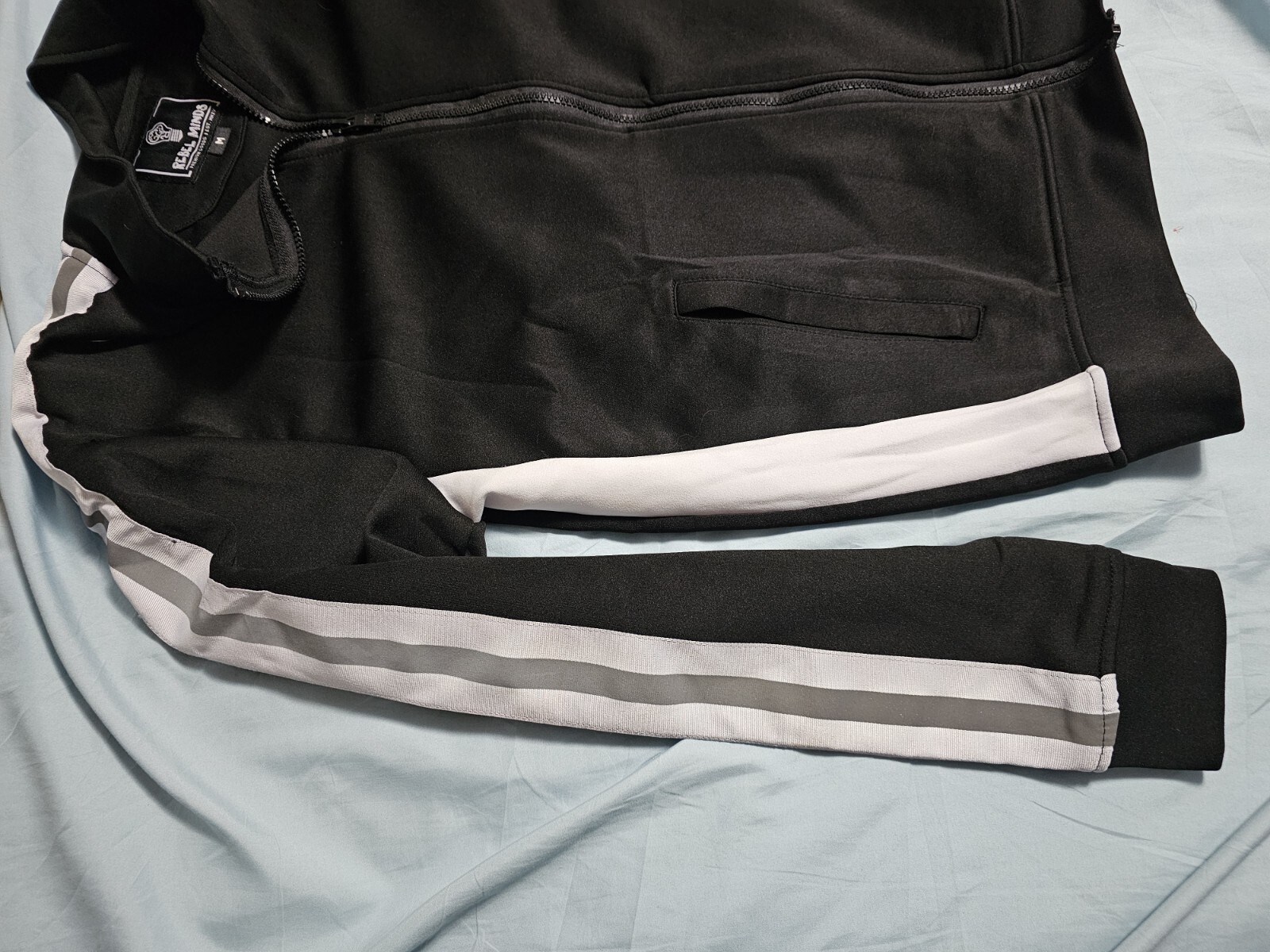 Rebel Minds Basic Track Jacket (Black White) Size… - image 4