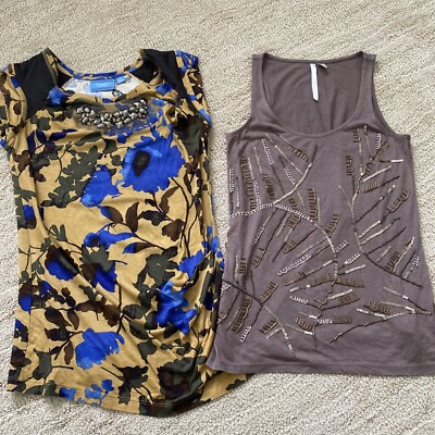 Simply Vera Wang and LC Conrad sleeveless Embellished tops