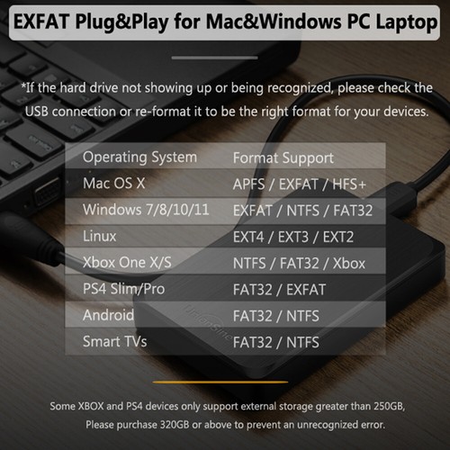 Disco duro externo PC Latop Notebook Unidad de respaldo HDD 2,5 pulgadas 500 GB 1 TB 2 TB - Imagen 12 de 12