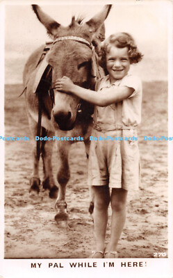 R363472 270 My Pal while Im here Donkey and Girl Bamforth RP 1953