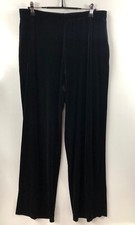 Vintage Black USA Pull-On Velvet Elastic Waist Pants L