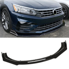 For Vw Passat R 2010-2022 Front Bumper Lip Body Kit Spoiler Gloss Black N