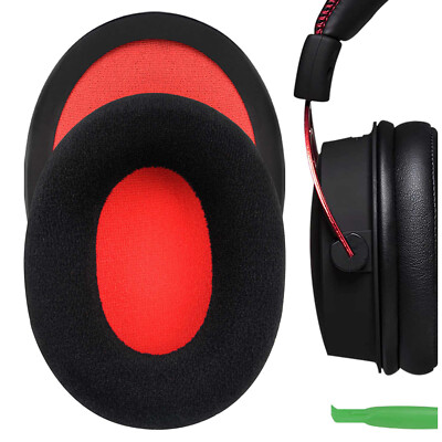 Geekria Ear Pads for HyperX Cloud 2, Cloud 3 Gaming Headphones (Black / Red)