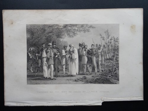c1858 Antique Print INDIA - CAPTURE OF THE KING OF DEHLI BY CAPTAIN HODSON - Picture 4 of 5