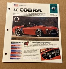 AC COBRA - USA 1962-1965 - IMP “HOT CARS” SPEC SHEET BROCHURE STREET RACERS #2
