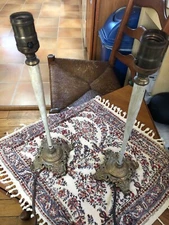 Artistic Brass Lamps Art  Bronze Works Inc NY Deco Design Hubbell Socket Rare Bz