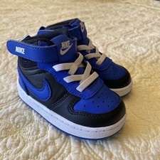 Nike Court Borough Mid 2 Td Trainers Black Game Royal Sz 5C DM8874-001