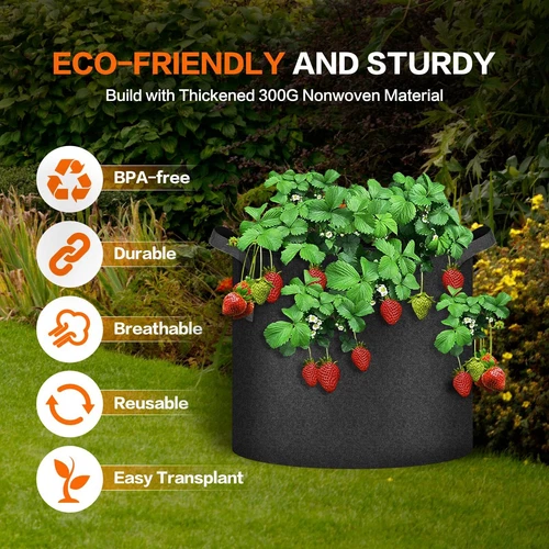 5-24Pack Garden Grow Bag/Rooty Bag Heavy Duty Non-Woven Plant Fabric Pot Contain - Picture 54 of 143