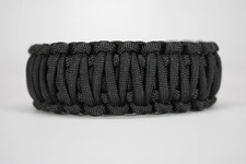 550 Paracord Survival Bracelet King Cobra Solid Black "Made in the USA"