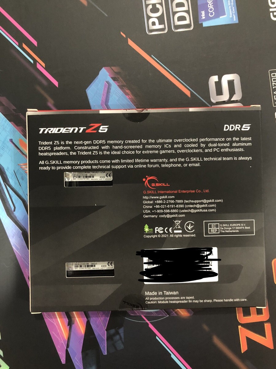 G.SKILL Trident Z5 32GB (2x16GB) PC5-44800 (DDR5-5600) CL36 DIMM