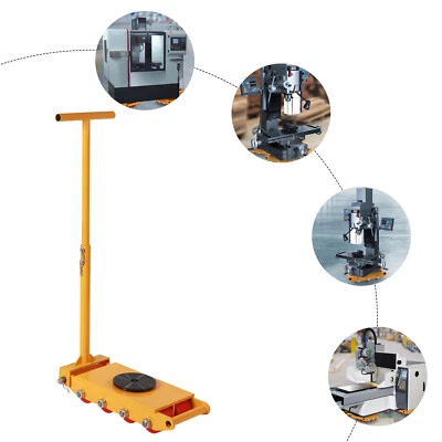 CNCEST Machine Skate Heavy Duty Machine Dolly Skate+Handle Industrial Moving Equipment