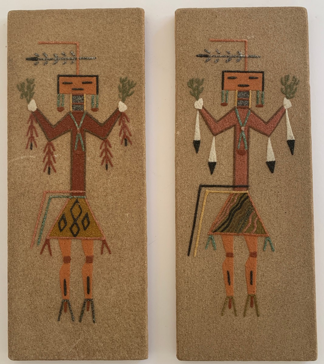 ★NAVAJO SANDPAINTING VINTAGE ART ナバホ族 砂絵 Navajo Sand Art Painting Corn People Framed - Signed | eBay