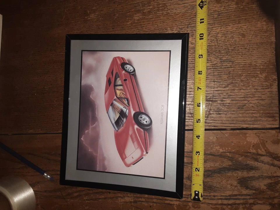 2 VINTAGE SPORT CAR FRAMES--PORSCHE CARRERA & FERRARI 308--GREAT COLOR - Image 2 of 4