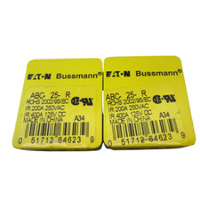 Eaton Bussmann ABC-25-R Fuse, 25A 250V - Pack of 10 - NEW