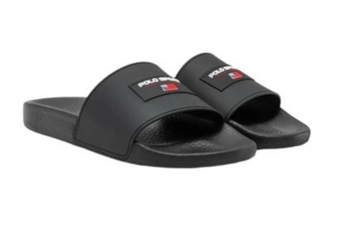 Polo Ralph Lauren Polo Sport Black Sandals /Flip Flops Slides