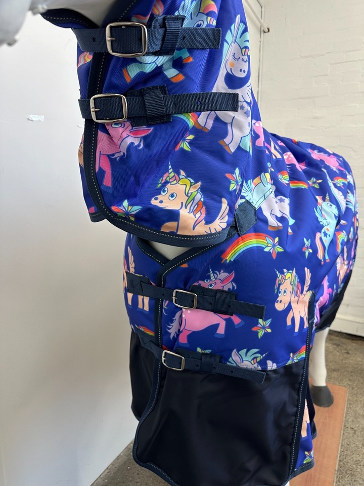 AXIOM 1800D BALLISTIC RAINBOW UNICORN 300g W/P WINTER HORSE COMBO RUG