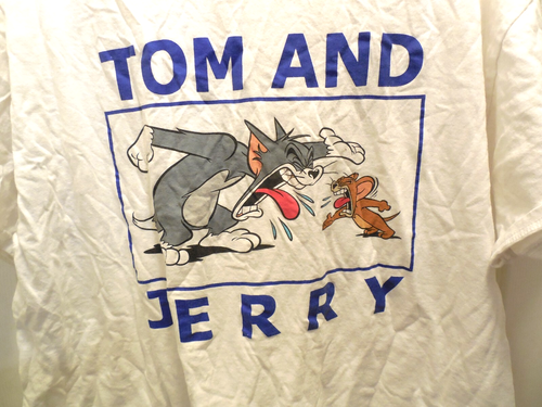 Camisa Tom y Jerry XL Gato Ratón Dibujos Animados Divertida Informal Blanca - Imagen 2 de 5