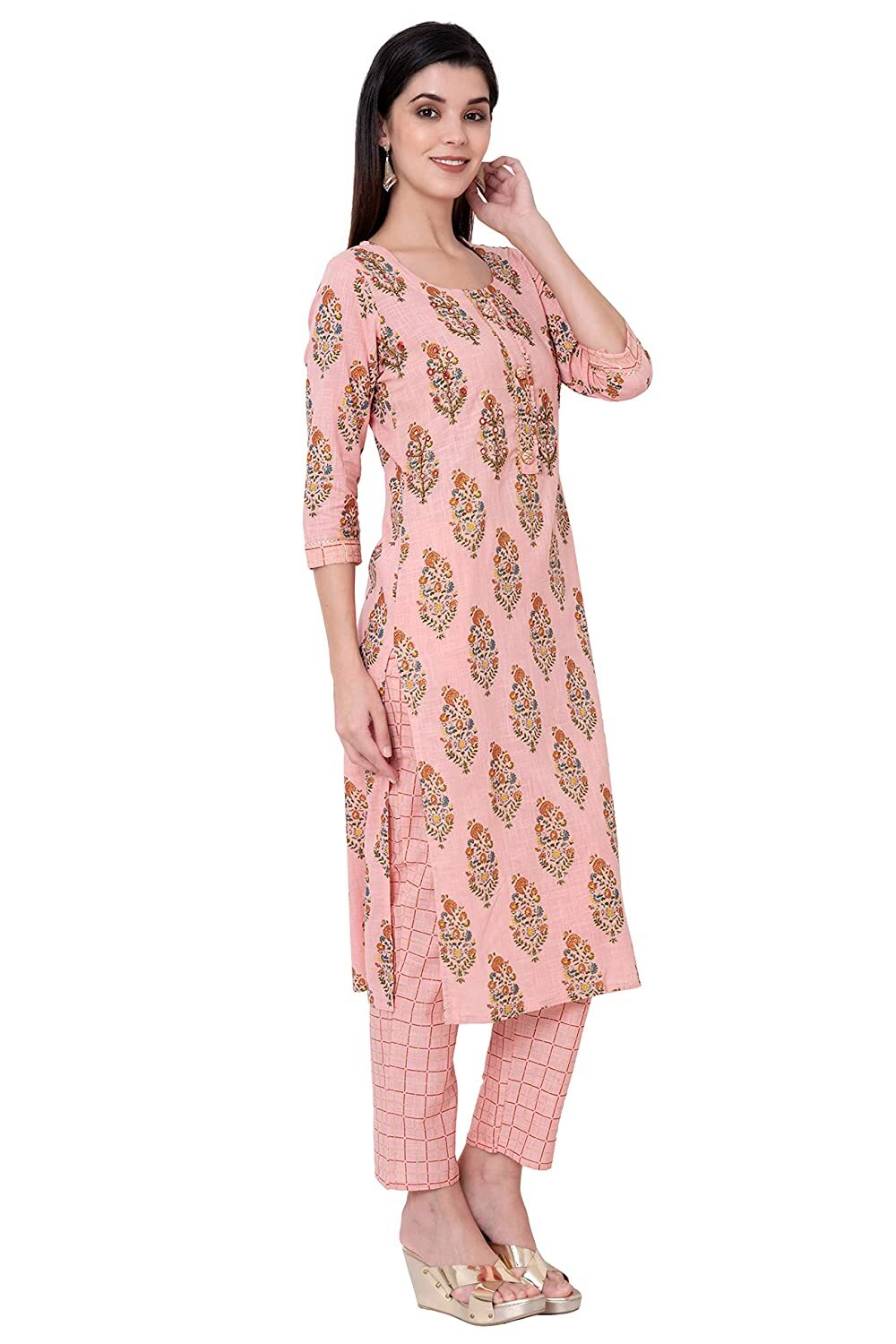 pink kurta pant set