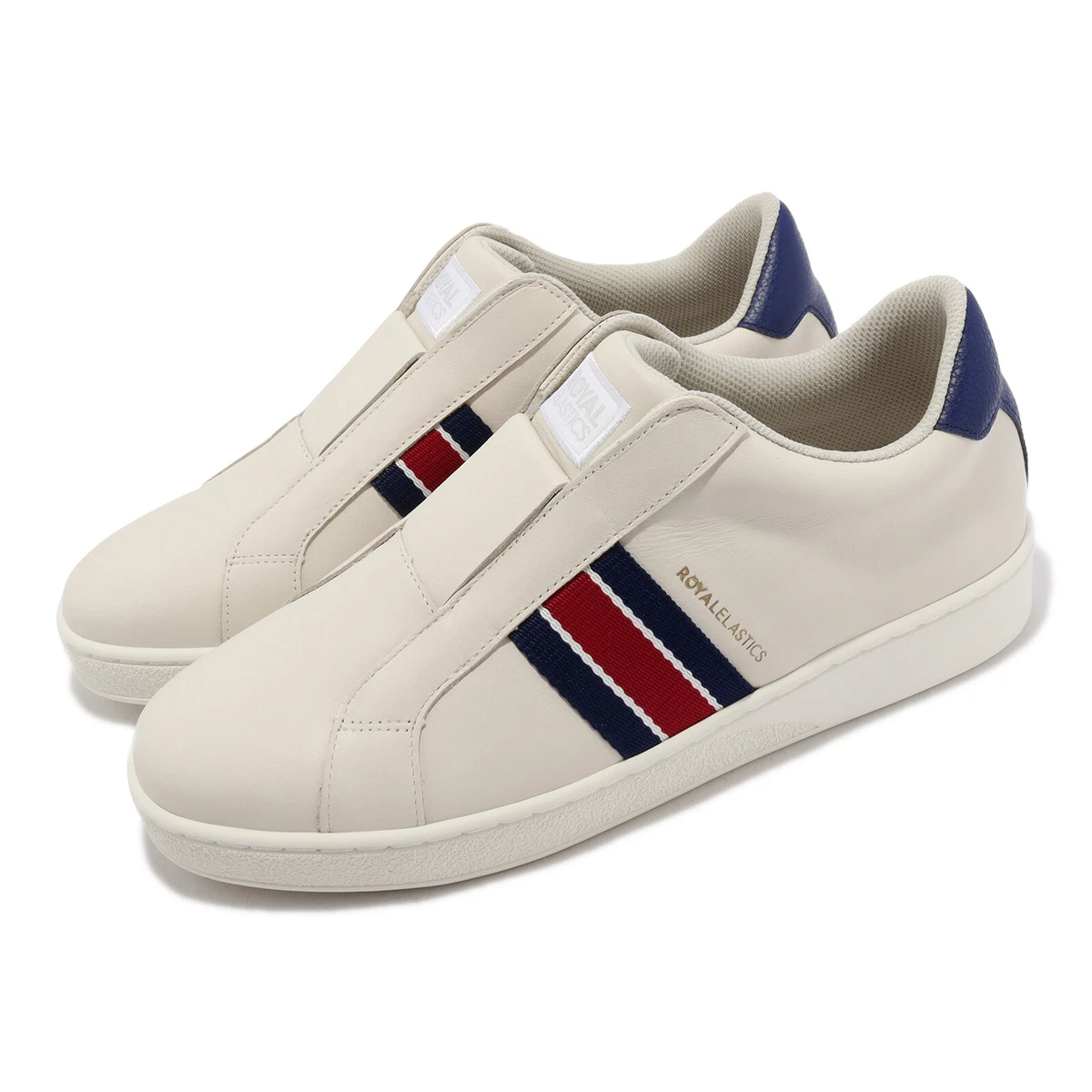 Royal Elastics Bishop Beige Blue Red Men Slip On Casual Lifestyle Shoe 01722 051
